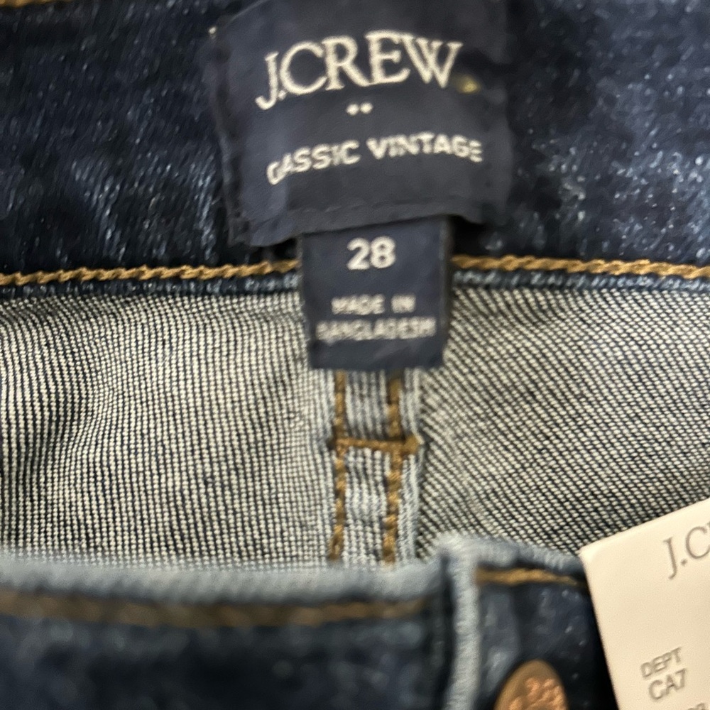 NWT J Crew Classic Vintage Raw Hem Dk Blue Jean 28 and 29 - Picture 8 of 12